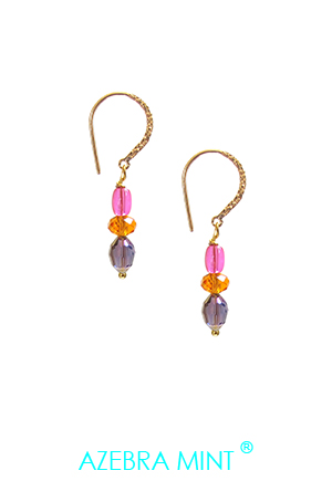 Boucles d'oreilles dorées colorées Tutti Frutti Azebramint