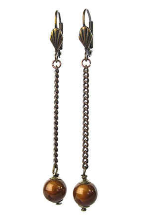 Boucles d'oreilles Eclat coffee marron Bohème