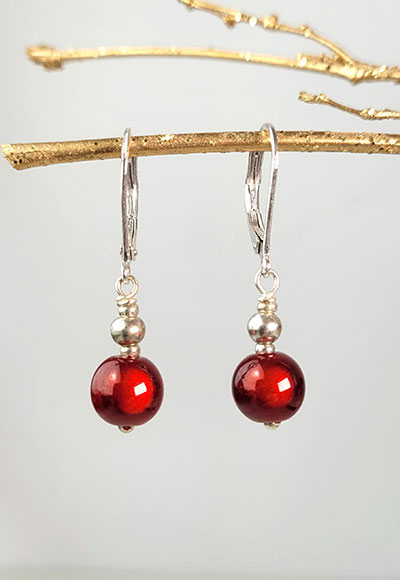 Boucles d'oreilles Etincelle rouge