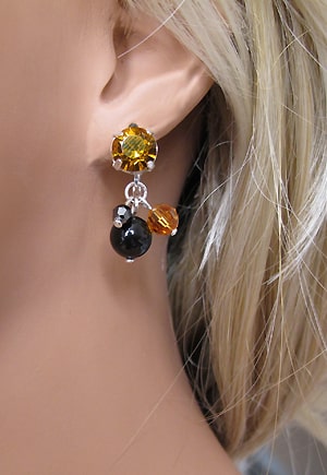 Boucles d'oreilles jaune et noire Scintillation