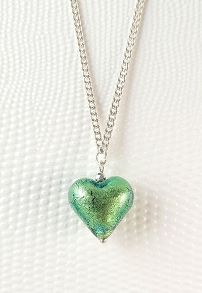 Collier coeur or aquamarine