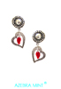 Boucles d'oreilles clip coeur rouge argenté Anduze