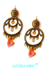 Boucles d'oreilles coeur Orange Pamplemousse