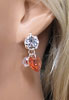 Boucles d'oreilles coeur rose doux Scintillation