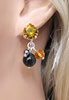 Boucles d'oreilles jaune et noire Scintillation