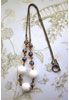 Collier bracelet bronze perles neiges blanches Bohème
