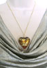 Collier coeur de Murano ambre et or