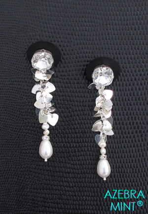 Boucles d'oreilles coeur perles d'eau douce Scintillation