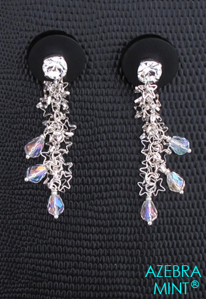 Boucles d'oreilles pendantes étoile et cristal Scintillation